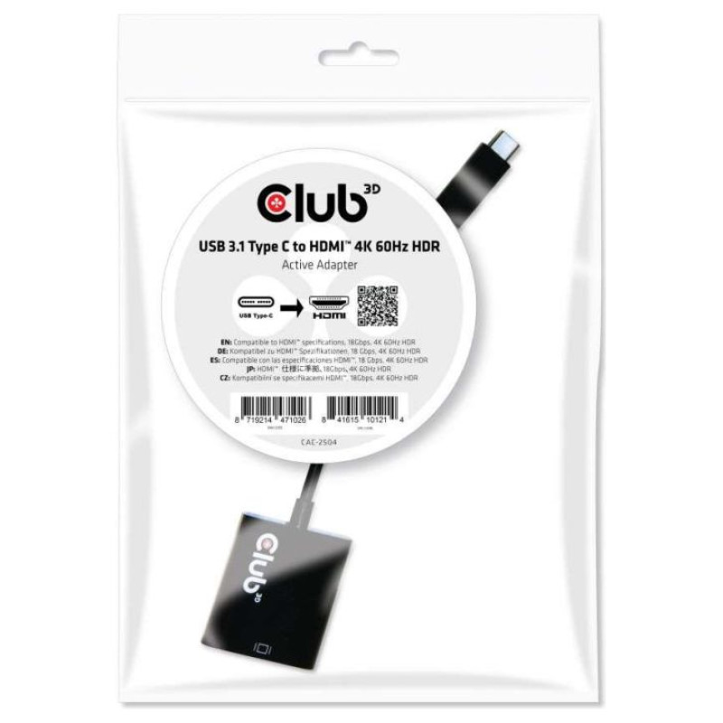 Club3D I/O ADAPTER USB-C TO HDMI/ACTIVE CAC-2504 CLUB3D
