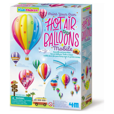 4M KidzMaker DIY komplekts Izkrāsojams gaisa balonu karuselītis