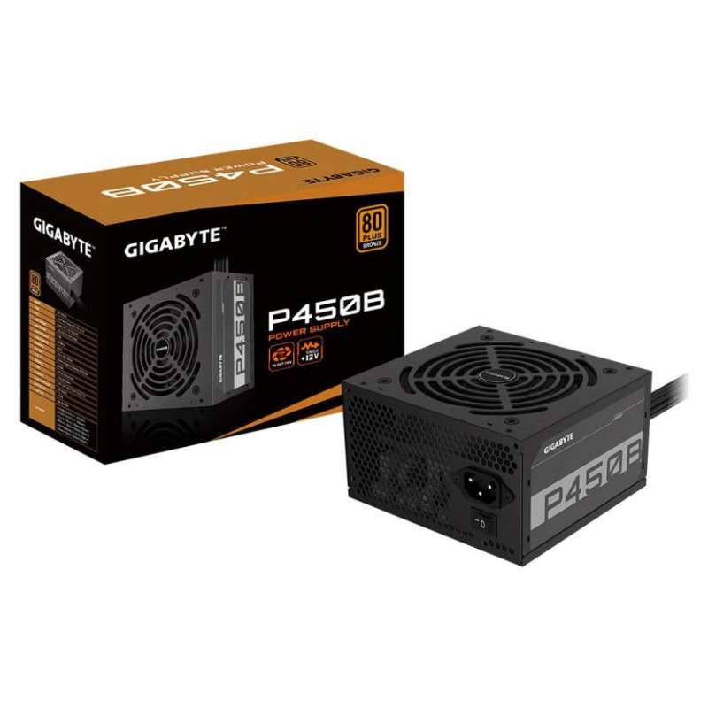 Gigabyte Power Supply|GIGABYTE|P450B|450 Watts|Efficiency 80 PLUS BRONZE|GP-P450B