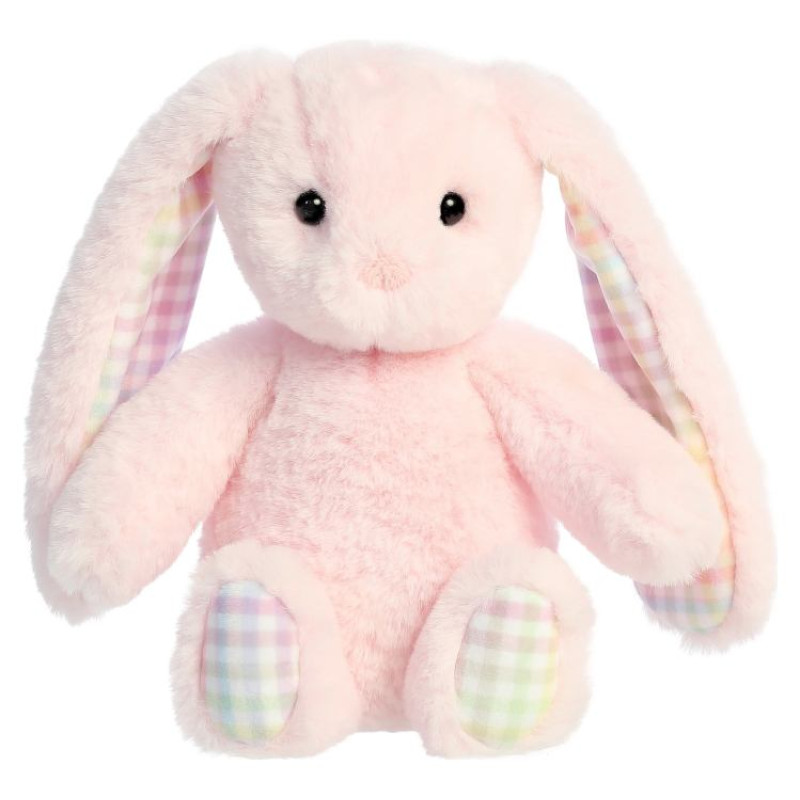 Aurora Plush AURORA Rainbow Gingham Bunnies Plī&scaron;a rozā trusis, 18 cm