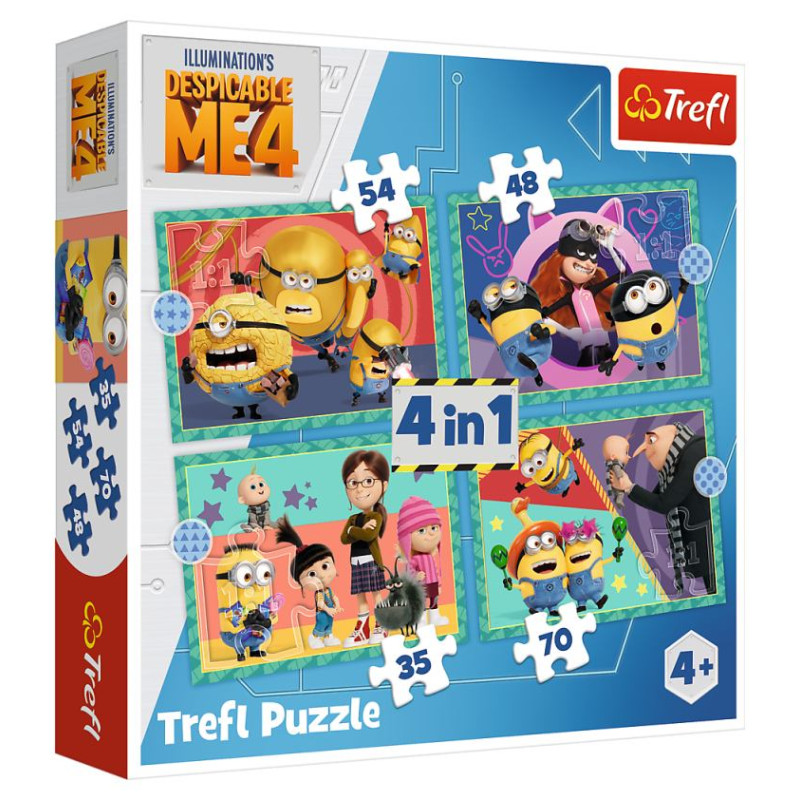 Trefl MINIONS Pužļu komplekts 4in1 Minions