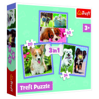 Trefl Pužļu komplekts 3in1 Kucēni