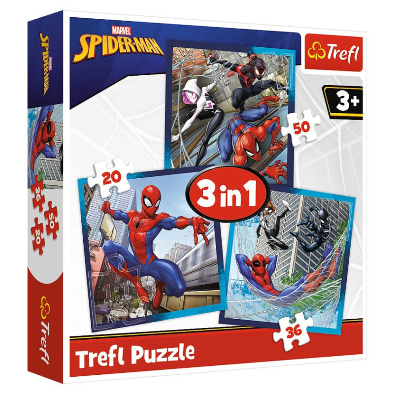 Trefl SPIDER-MAN Pužļu komplekts 3in1
