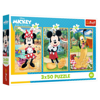 Trefl DISNEY MICKEY MOUSE Pužļu komplekts Pele brīvdienās, 3x50 gab.