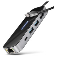 Axagon I/O HUB USB-C 6IN1/GLASS 0.2M HMC-6GLN AXAGON