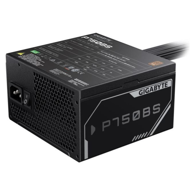 Gigabyte Power Supply|GIGABYTE|GP-P750BS|750 Watts|Efficiency 80 PLUS BRONZE|PFC Active|MTBF 100000 hours|GP-P750BS