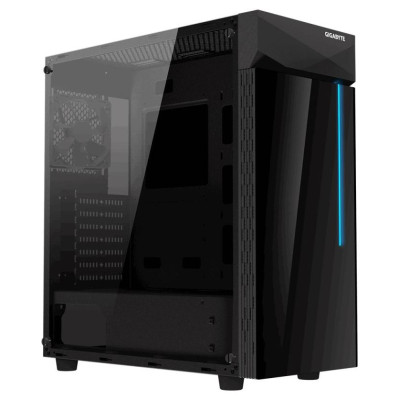 Gigabyte Case|GIGABYTE|C200 GLASS|MidiTower|Not included|ATX|MicroATX|MiniITX|Colour Black|GB-C200G