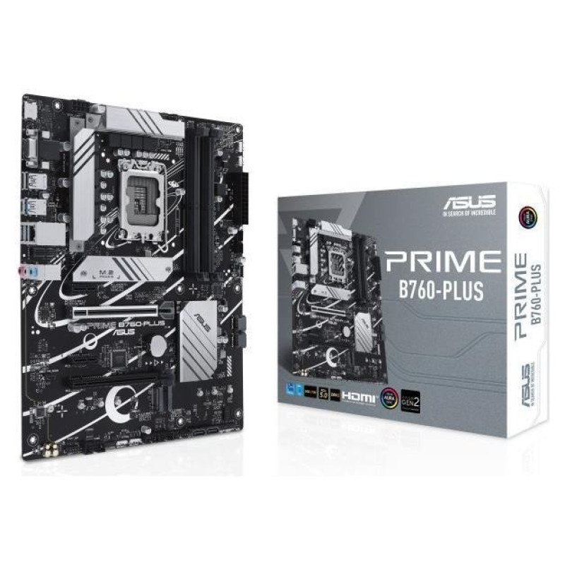 Asus Mainboard|ASUS|Intel B760 Express|LGA1700|ATX|Memory DDR5|Memory slots 4|2xPCI-Express 3.0 1x|1xPCI-Express 4.0 16x|1xPCI-Express 5.0 16x|3xM.2|1x15pin D-sub|1xHDMI|1xDisplayPort|2xUSB 2.0|3xUSB 3.2|1xUSB-C|1xRJ45|3xAudio port|PRIMEB760-PLUS