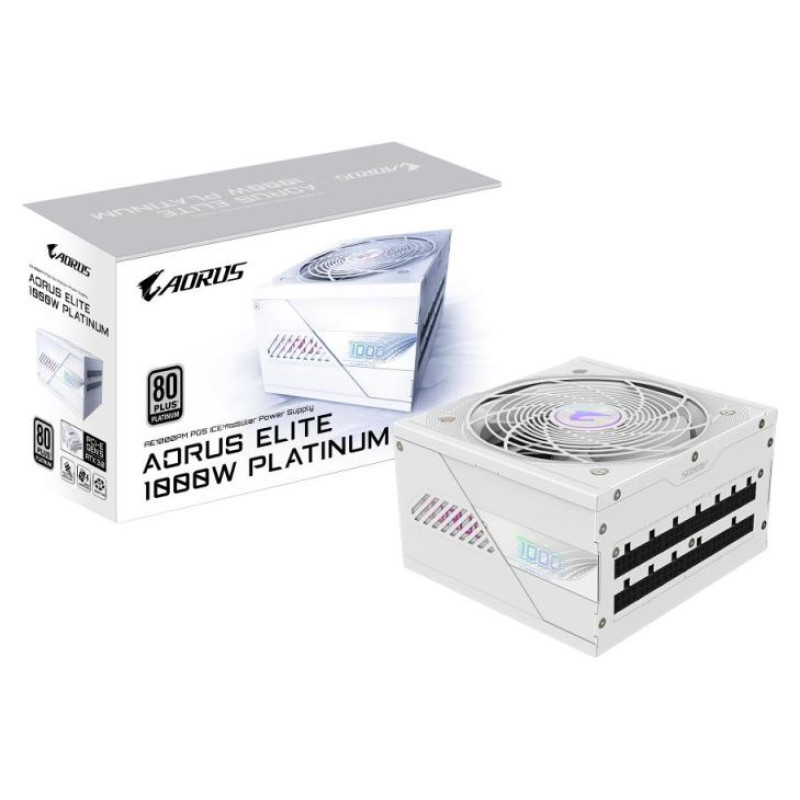 Gigabyte Power Supply|GIGABYTE|GP-AE1000PM PG5 ICE|1000 Watts|Efficiency 80 PLUS PLATINIUM|PFC Active|MTBF 100000 hours|GP-AE1000PMPG5ICE