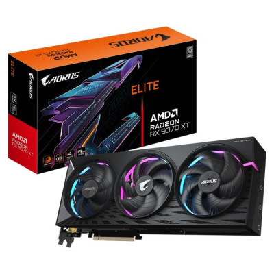 Gigabyte Graphics Card|GIGABYTE|AMD Radeon RX 9070 XT|16 GB|GDDR6|256 bit|PCIE 5.0 16x|Triple slot Heatpipe|2xHDMI|2xDisplayPort|R9070XTAORUSE-16GD1.0