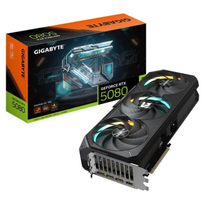 Gigabyte Graphics Card|GIGABYTE|NVIDIA GeForce RTX 5080|16 GB|GDDR7|256 bit|PCIE 5.0 16x|GPU 2617 MHz|Triple slot Fansink|1xHDMI|3xDisplayPort|GV-N5080GAMINGOC-16GD