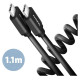 Axagon CABLE USB-C TO USB-C 1.1M 60W/TWISTER BLK BUCM-CM20TB AXAGON