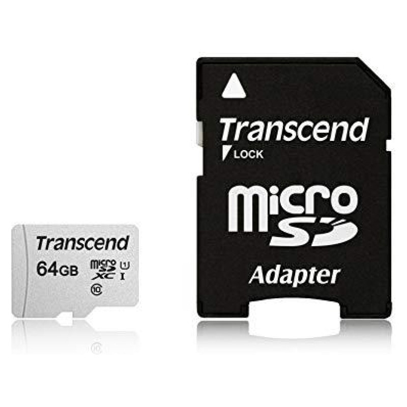 Transcend MEMORY MICRO SDXC 64GB W/ADAPT/UHS-I TS64GUSD300S-A TRANSCEND