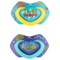 Canpol Babies Mānekļi "NEON LOVE" silikona simetriskās formas 0-6 mēn., Canpol 22/652 blue (2 gab.)