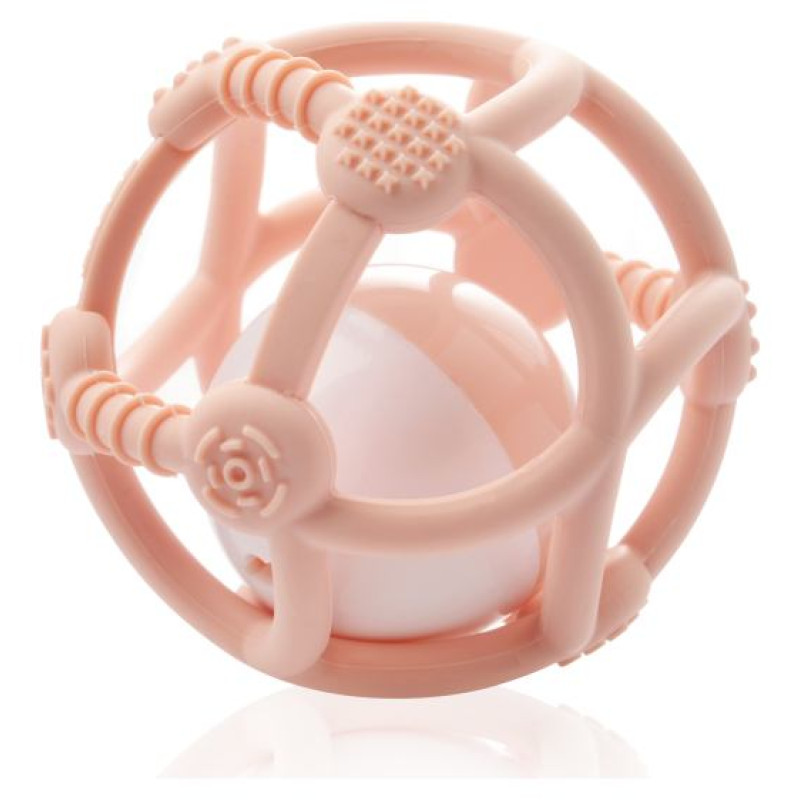 Kidsme silikona zobgrauznis bumba, rozā - 9672LA