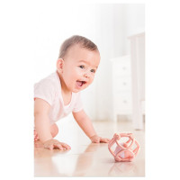 Kidsme silikona zobgrauznis bumba, rozā - 9672LA