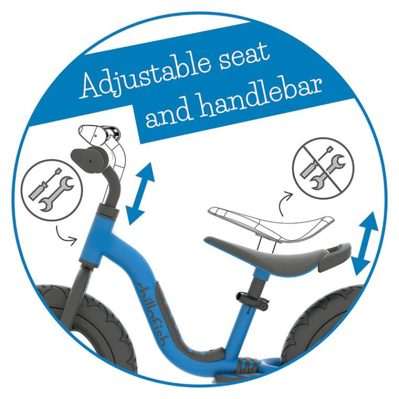 Chillafish Charlie Sport 12" līdzsvara velosipēds, navy, no 2 līdz 5 gadiem - CPCH06NAV