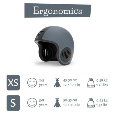 Chillafish Bobbi aizsagķīvere bērniem no 4 līdz 8 gadiem, pelēka, S-izmērs - CPHLS02GRE