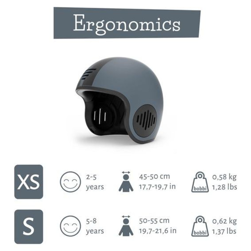 Chillafish Bobbi aizsagķīvere bērniem no 4 līdz 8 gadiem, pelēka, S-izmērs - CPHLS02GRE