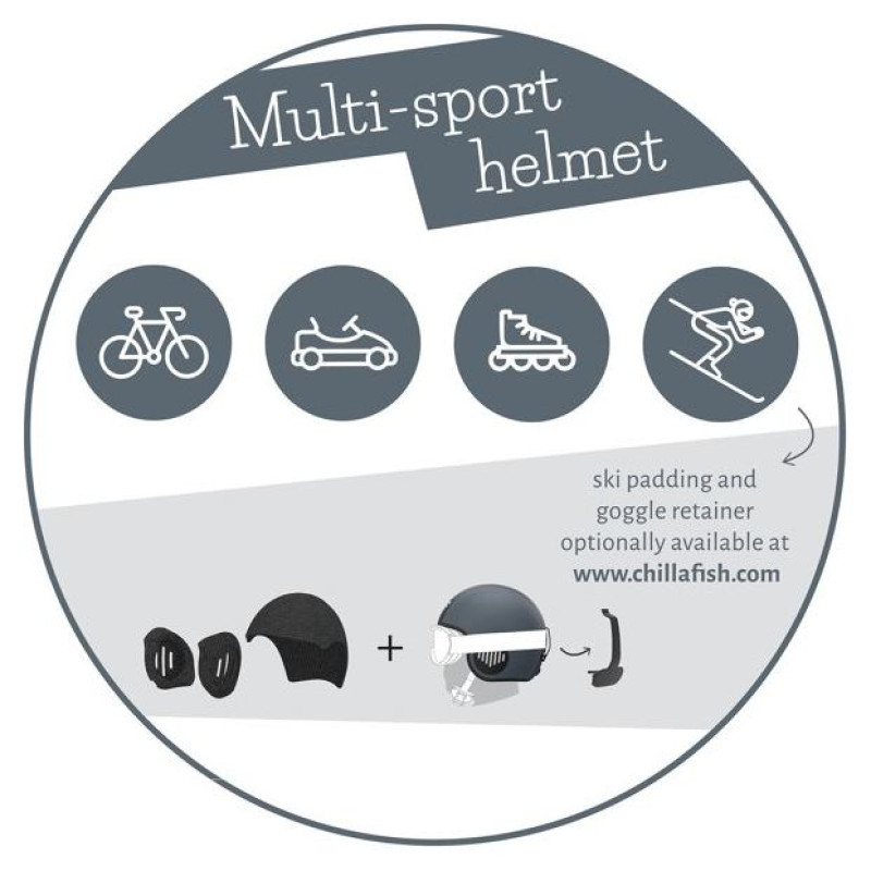 Chillafish Bobbi aizsagķīvere bērniem no 4 līdz 8 gadiem, pelēka, S-izmērs - CPHLS02GRE