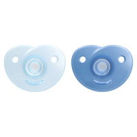 Philips Avent Soothie silikona māneklītis ar silikona vairogu, 0-6M, 2 gab., zēniem - SCF099/21