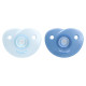 Philips Avent Soothie silikona māneklītis ar silikona vairogu, 0-6M, 2 gab., zēniem - SCF099/21
