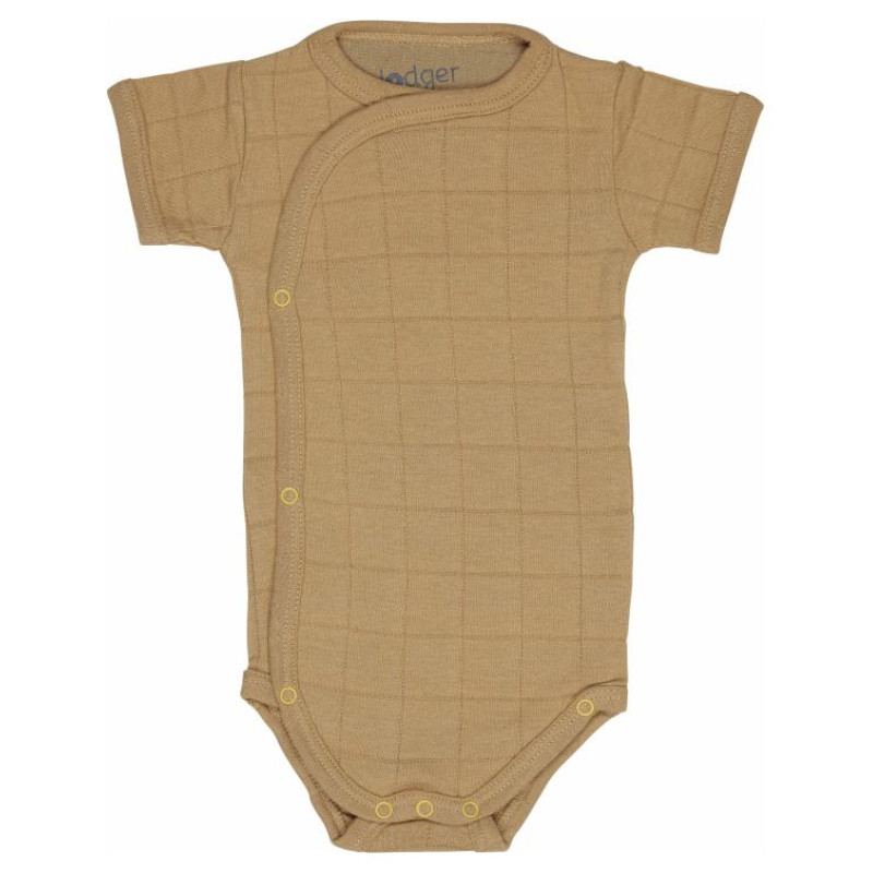 Lodger Romper Solid kokvilnas bodijs ar īsām piedurknēm, Honey, 68 cm - RFS 076_68