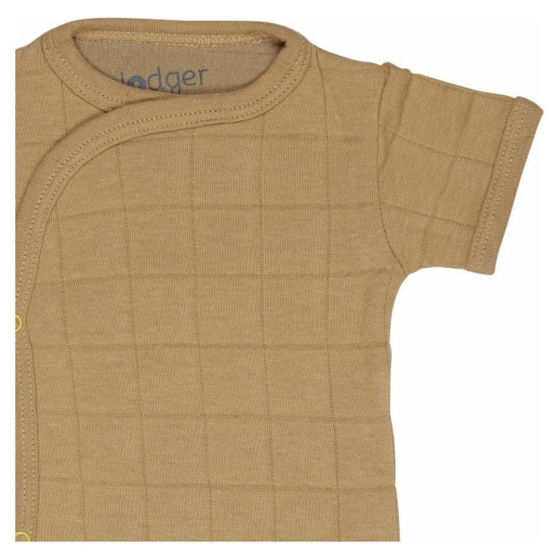 Lodger Romper Solid kokvilnas bodijs ar īsām piedurknēm, Honey, 68 cm - RFS 076_68