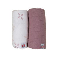 Lodger Swadler Solid Matcha kokvilnas autiņš, Powder/Rose, 110x110 cm, 2gab. - SW 1123