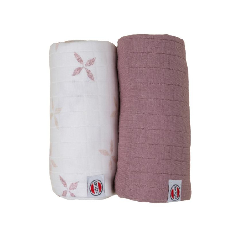 Lodger Swadler Solid Matcha kokvilnas autiņ&scaron;, Powder/Rose, 110x110 cm, 2gab. - SW 1123