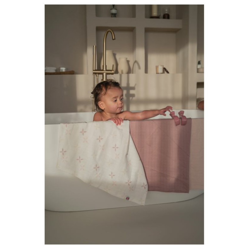 Lodger Swadler Solid Matcha kokvilnas autiņ&scaron;, Powder/Rose, 110x110 cm, 2gab. - SW 1123