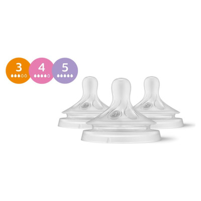 Philips Avent Natural  Response  baro&scaron;anas pudeļu silikona knupī&scaron;u komplekts (3 gab.) - SCY960/03