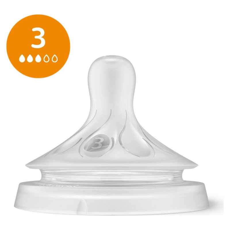 Philips Avent Natural  Response  baro&scaron;anas pudeļu silikona knupī&scaron;u komplekts (3 gab.) - SCY960/03