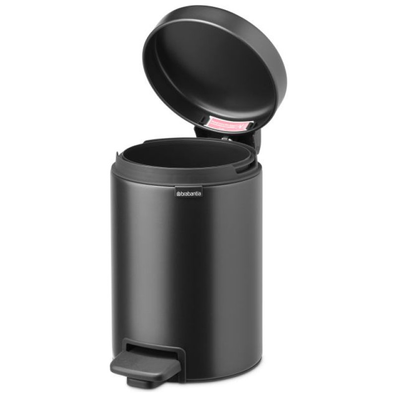 Brabantia atkritumu tvertne ar pedāli NewIcon, 3L, Confident Grey - 233449