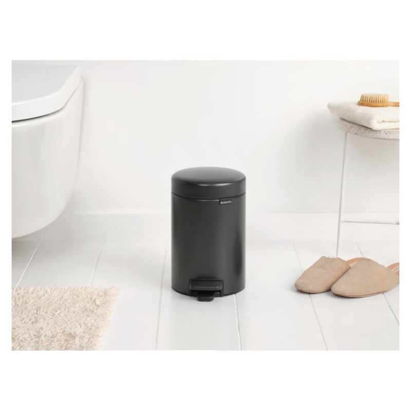 Brabantia atkritumu tvertne ar pedāli NewIcon, 3L, Confident Grey - 233449