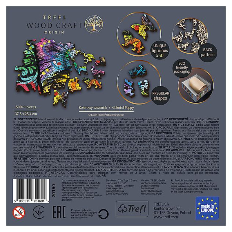 Trefl Koka puzle - Krāsains kucēns, 500gb