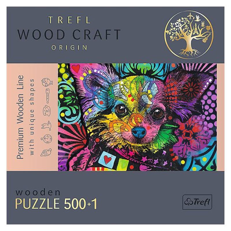 Trefl Koka puzle - Krāsains kucēns, 500gb