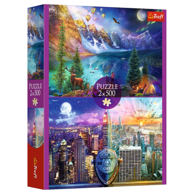 Trefl Pužļu komplekts Amerikas tūre, 2x500 gab.