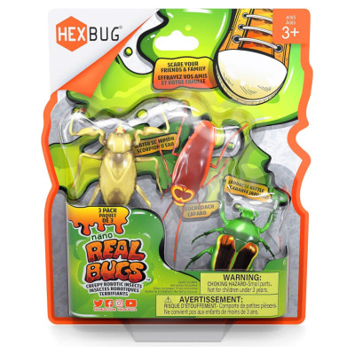 Hex Bots HEXBUG Interaktīvā rotaļlieta Nano reālistiskās vaboles, 3-paka