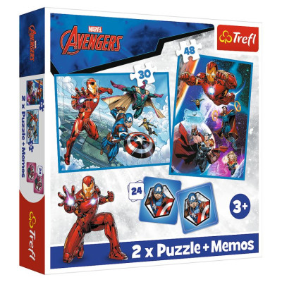 Trefl AVENGERS Puzles komplekts 30 gab + 48 gab + 24 memo