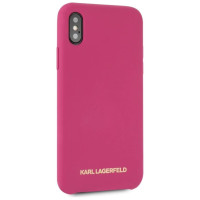 Karl Lagerfeld Silicone iPhone X/Xs Hardcase - Fuchsia