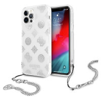 Guess GUHCP12LKSPESI iPhone 12 Pro Max 6.7" silver/silver hardcase Peony Chain Collection