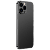 Baseus Frosted Glass Case Cover for iPhone 13 Pro Max Hard Cover with Gel Frame black (ARWS001101)