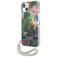 Guess GUHCP13MHFLSB iPhone 13 6.1" blue/blue hardcase Flower Strap