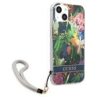 Guess GUHCP13MHFLSB iPhone 13 6.1" blue/blue hardcase Flower Strap