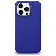 Icarer Litchi Premium Leather Case iPhone 14 Pro Max Magnetic Leather Case with MagSafe Dark Blue (WMI14220712-DB)