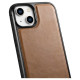 Icarer Leather Oil Wax case covered with natural leather for iPhone 14 brown (WMI14220717-TN)