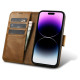 Icarer Oil Wax Wallet Case 2in1 Cover iPhone 14 Pro Max Leather Flip Cover Anti-RFID brown (WMI14220724-TN)
