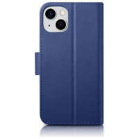 Icarer Wallet Case 2in1 Case iPhone 14 Anti-RFID Leather Flip Case Blue (WMI14220725-BU)
