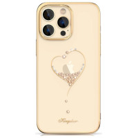 Kingxbar Silicone case with Swarovski crystals Kingxbar Wish Series for iPhone 14 Plus - gold